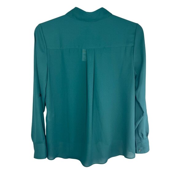 INC International Concepts Military Hunter Forest Button-Up Blouse Size Medium - Picture 2 of 16